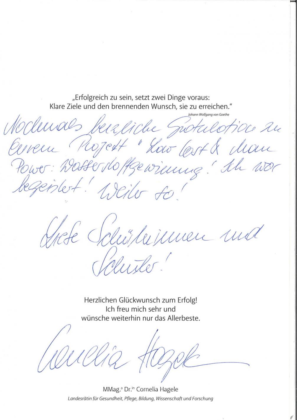 Gratulationsschreiben